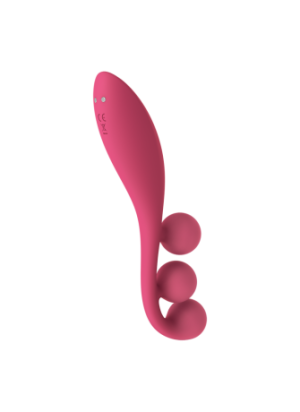 Vibromasseur triple stimulation flexible, anal, vaginale, clitoridienne Tri Ball rouge USB Satisfyer - CC597817